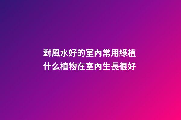 對風水好的室內常用綠植 什么植物在室內生長很好